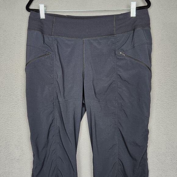 prAna Koen Pants Womens Large Gray Ruched Stretch Waistband Zipper Pockets - Picture 6 of 15